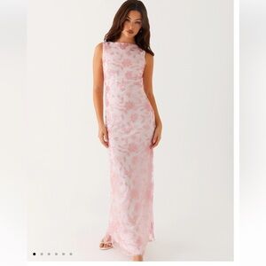 Peppermayo Pink Floral High Neck Maxi Dress